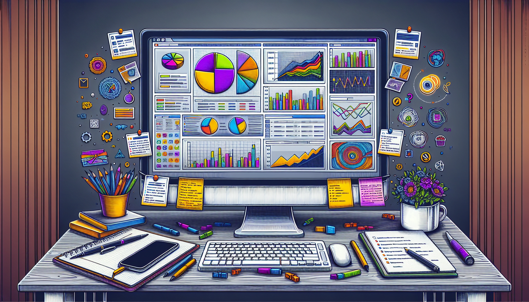An illustration depicting the process of testing and optimizing primary text length for Facebook ads.