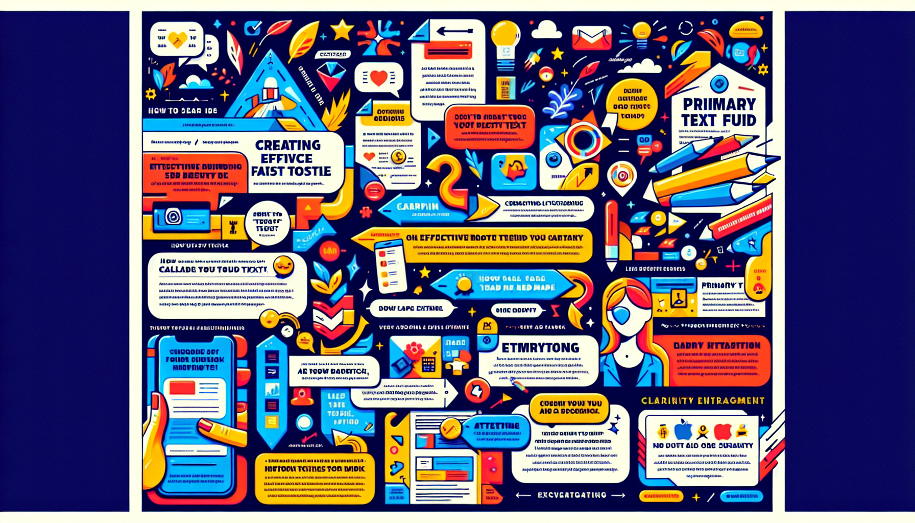 A visual guide to best practices for writing effective primary text in Facebook ads.