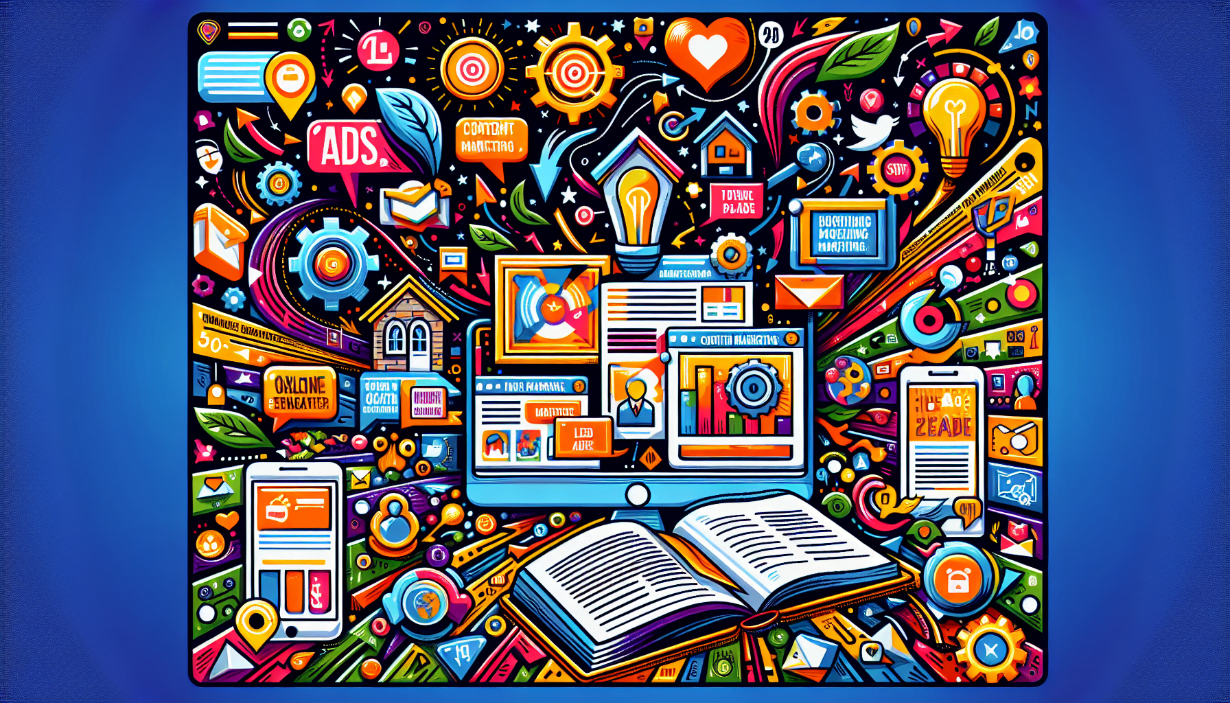 An illustration depicting various mortgage lead generation strategies.
