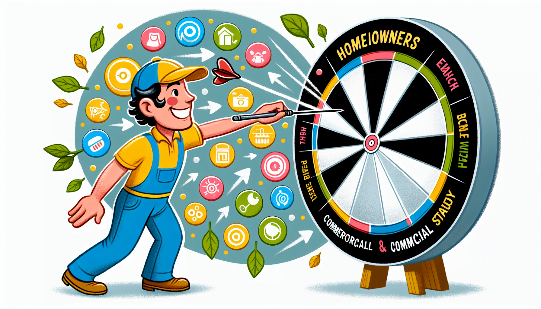 An illustration representing targeting the right audience for pressure washing ads.