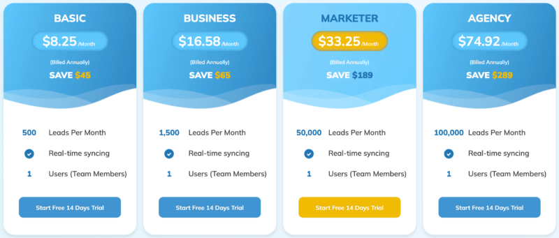 LeadSync Pricing Table