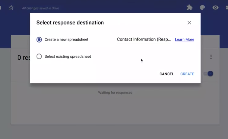 Create a New Google Spreadsheet