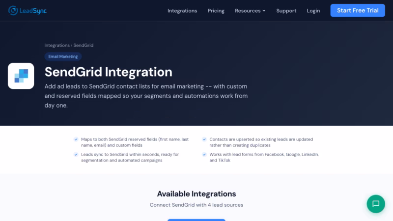SendGrid Integration - LeadSync | LeadSync Blog