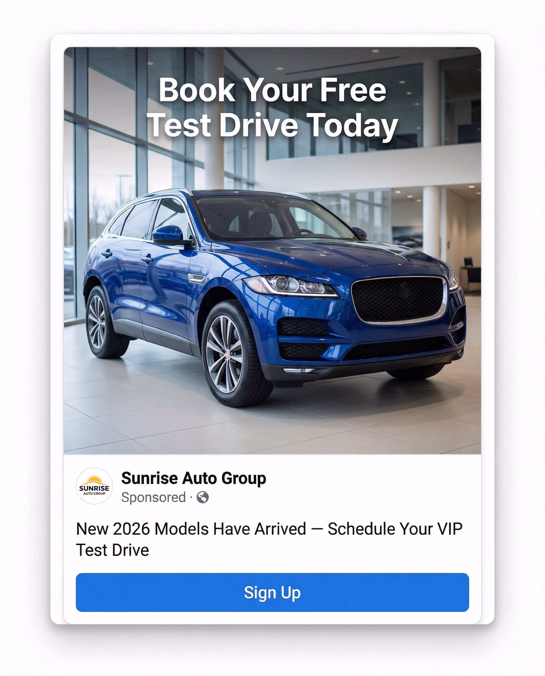 Legal Facebook lead ad example — free case review offer